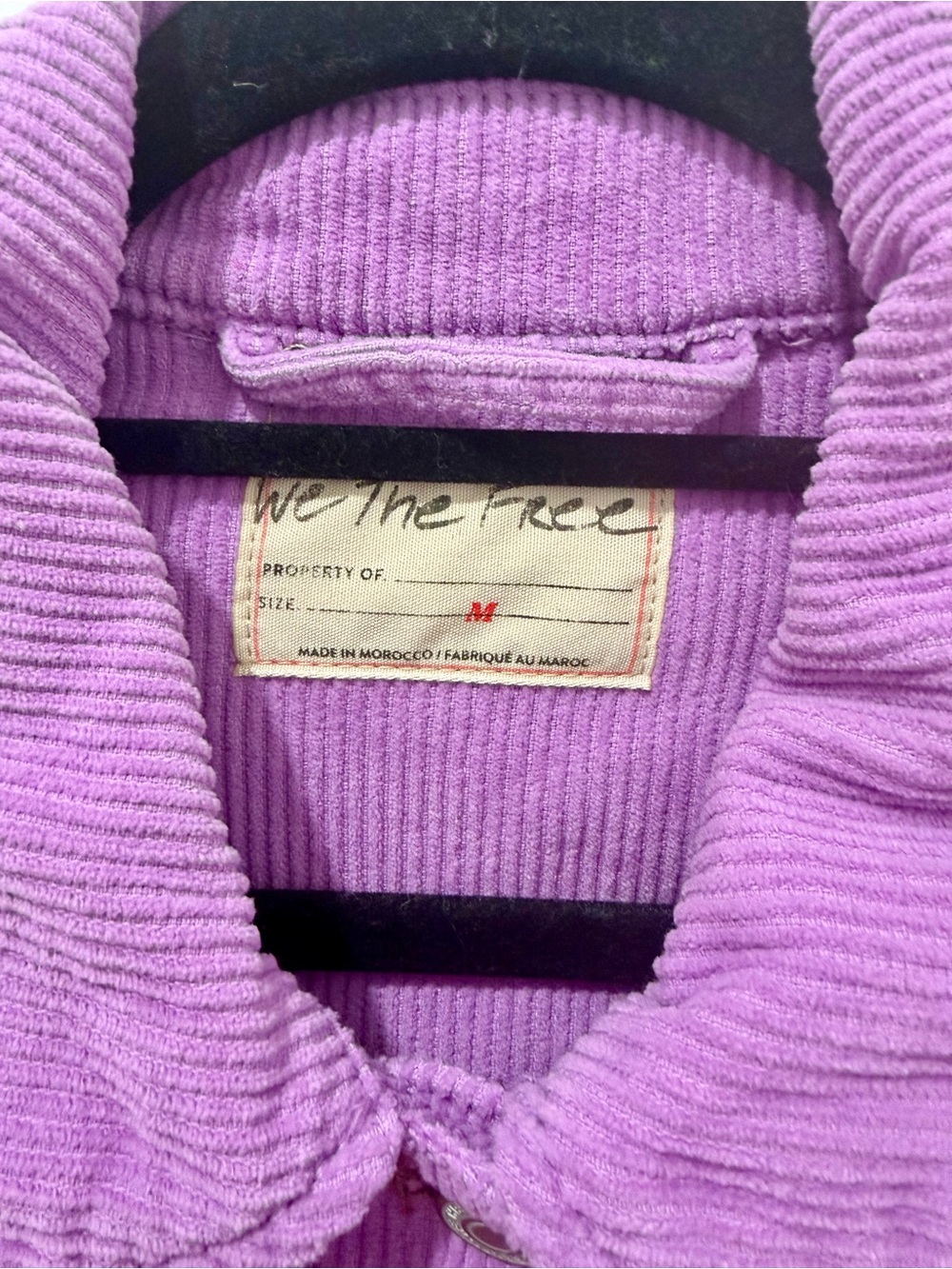 NWT We The Free by Free People Rumors Corduroy Jacket in Violet Turtle Colorway - Picture 6 of 8
